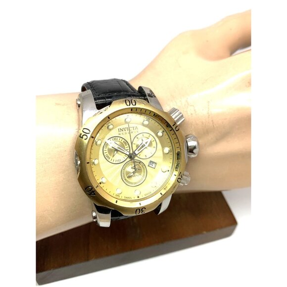 Invicta Men's Watch 10819 Reserve Venom Chronograph Swiss Quartz Gold Dial 46mm - Picture 12 of 15